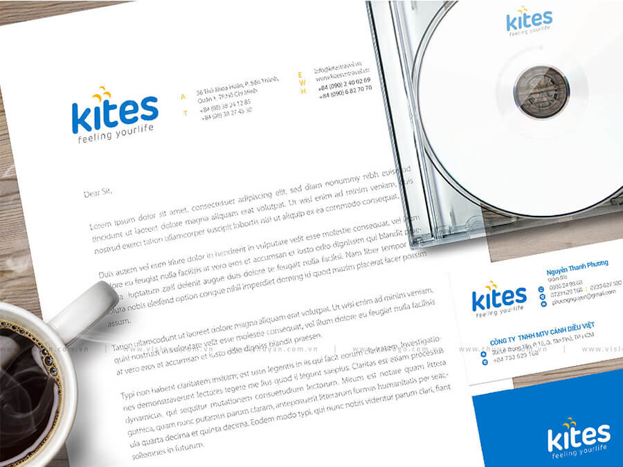 Thiết kế logo - Đại lý vé máy bay Kites