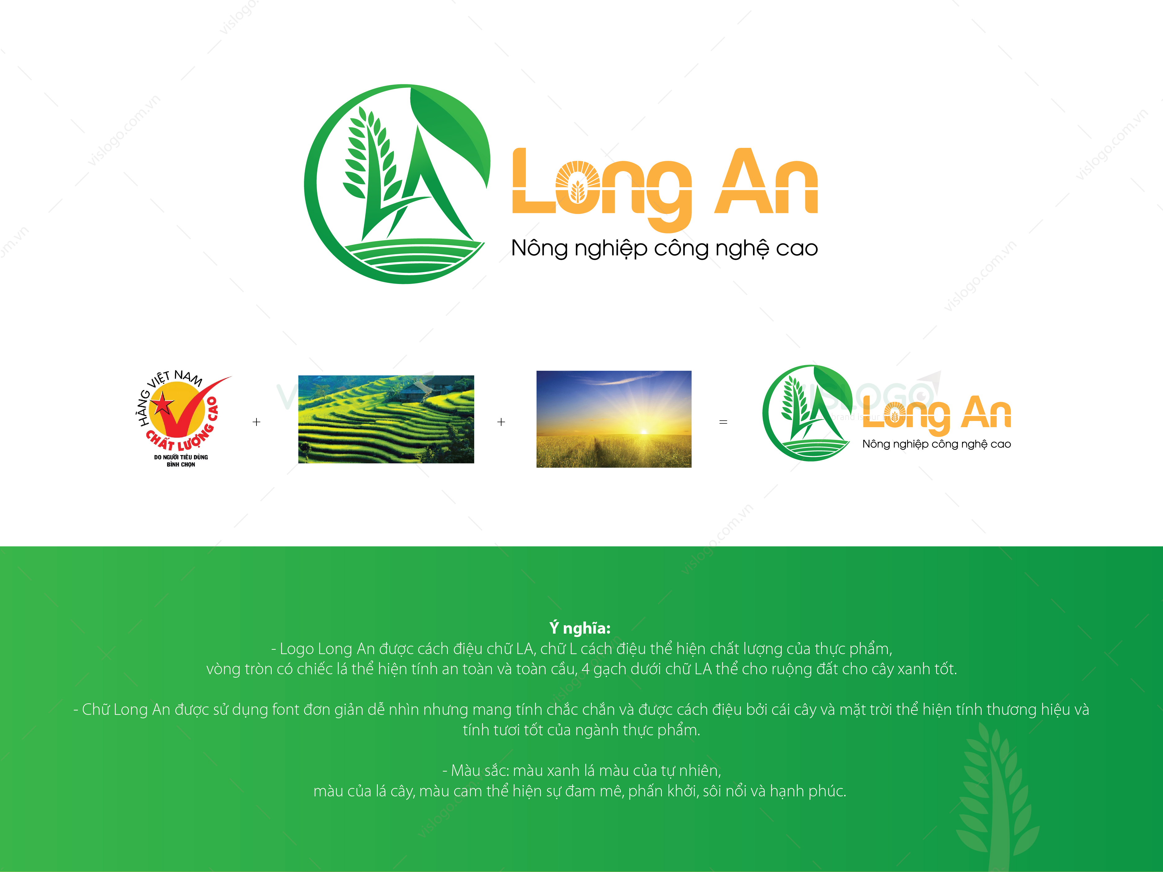 Thiết kế logo, nhận diện thương hiệu Nông nghiệp công nghệ cao Long An