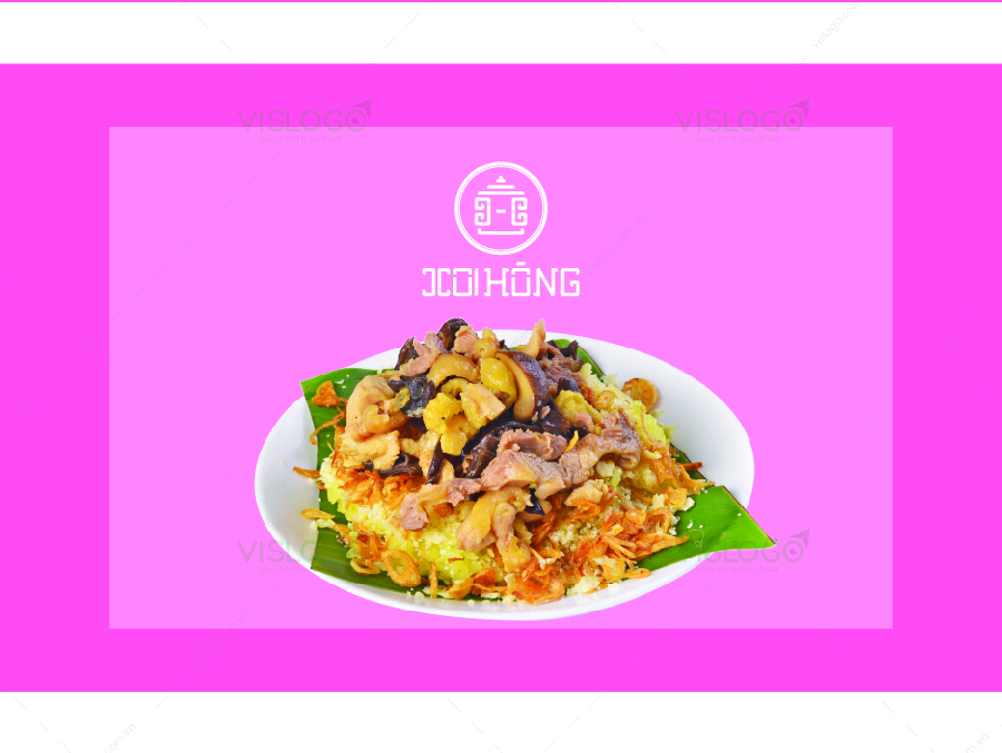 Thiết kế logo, menu Xôi Hồng